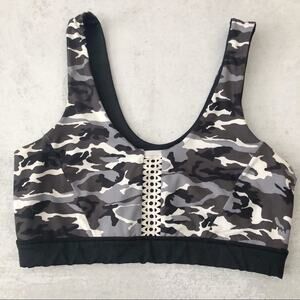 Track & Bliss Camo Black & Gray Reversible Sports Bra